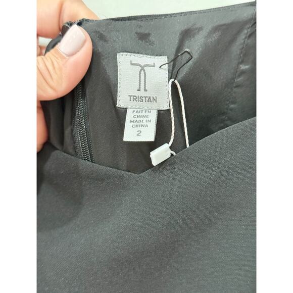 Tristan Sleeveless Sweetheart Neck Mini Bodycon Tank Dress Black Women's Size 2 - Picture 3 of 4